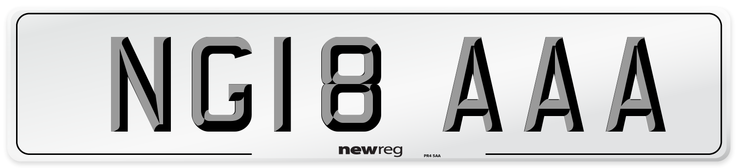 NG18 AAA Number Plate from New Reg
